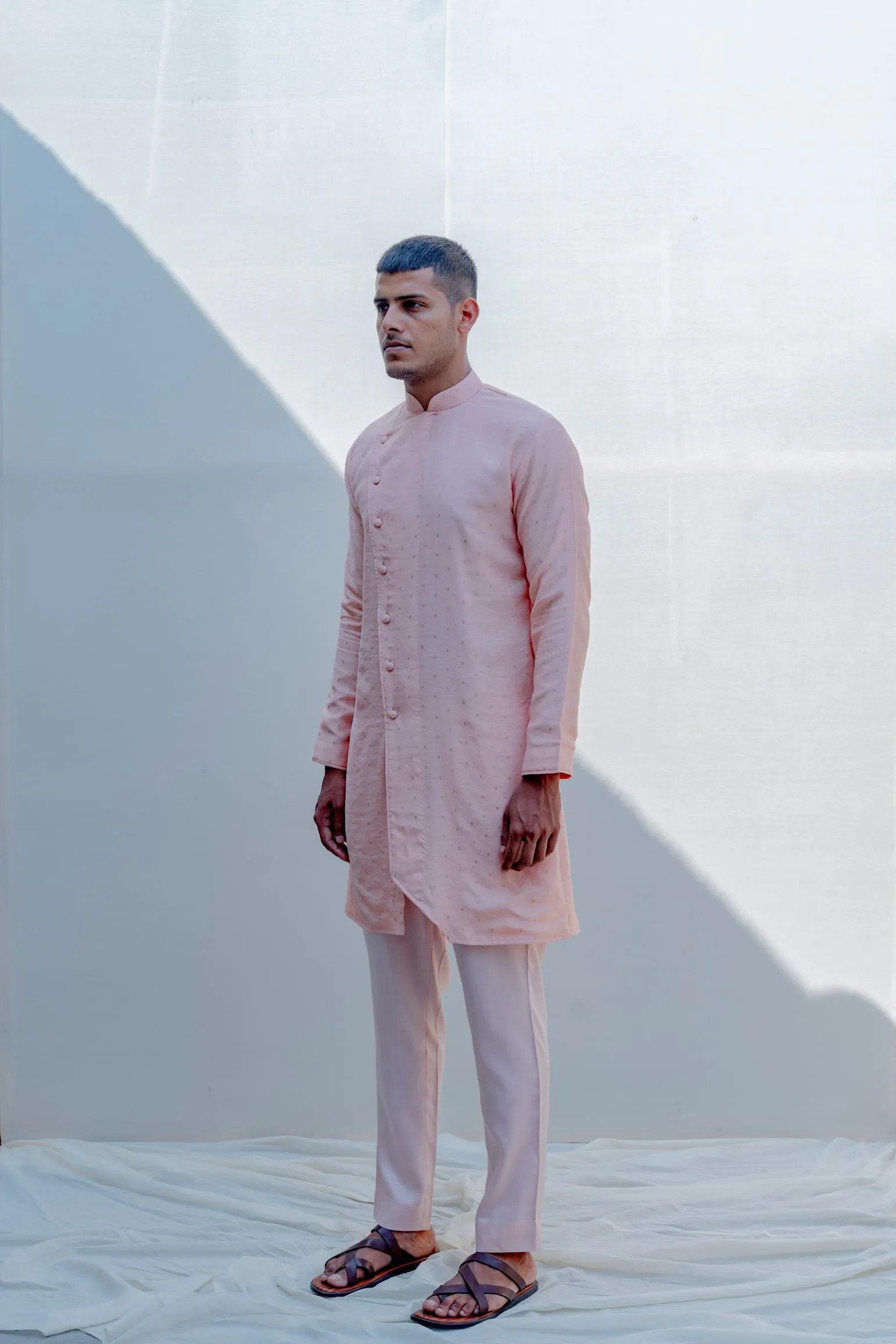 Sinti- Peach Asymmetric Kurta Set