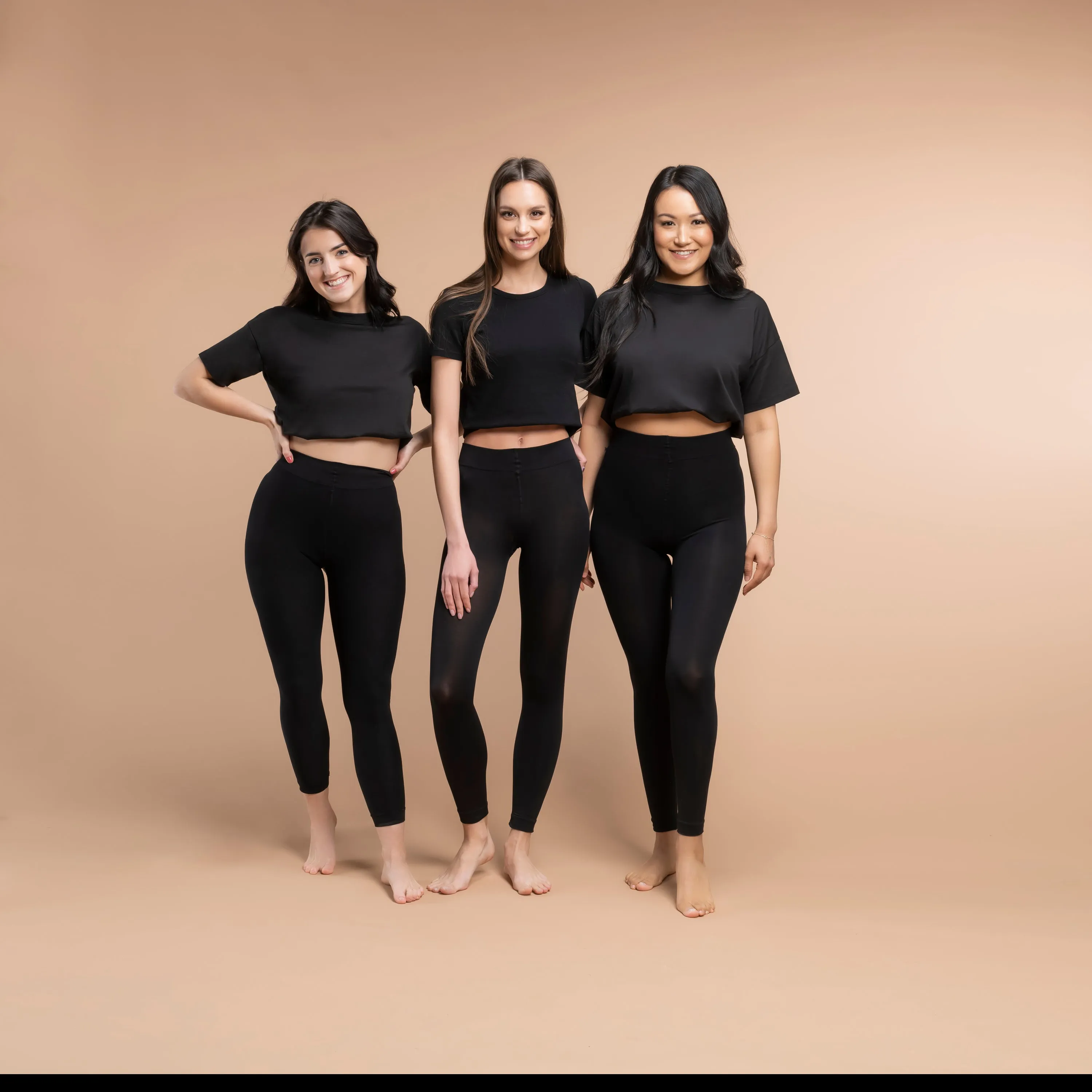 Skin Smoothing Black Opaque Legging Tights- ELLE