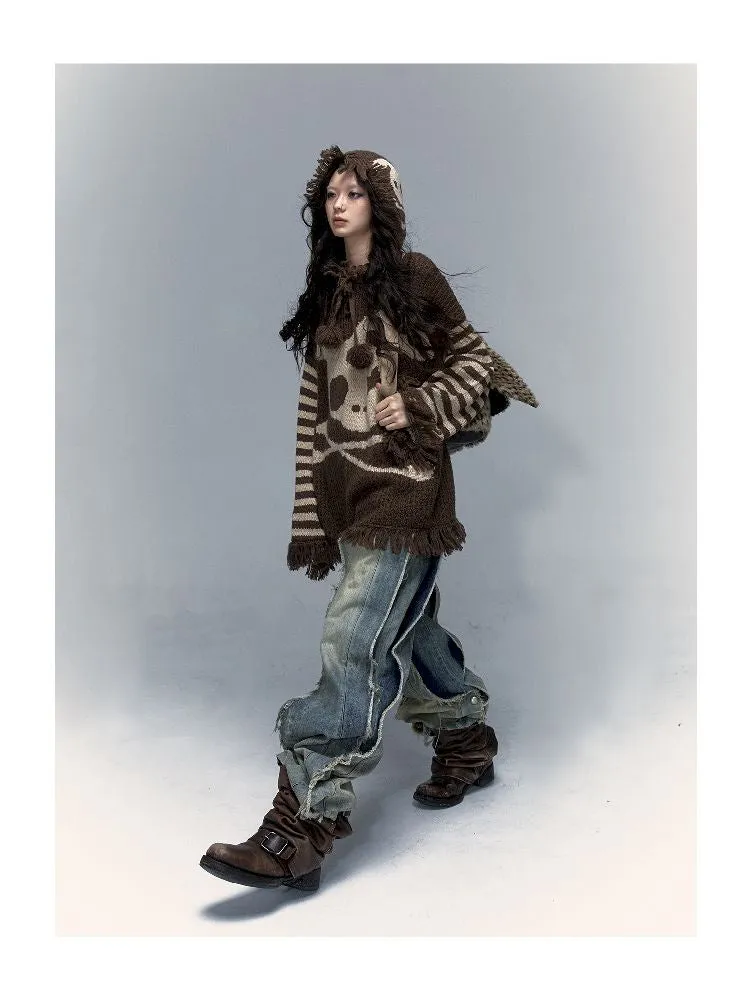 skull rabbit loose knit