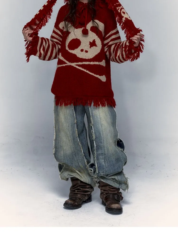 skull rabbit loose knit