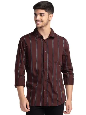 SLIM FIT SHIRTS LONG SLEEVE MAROON