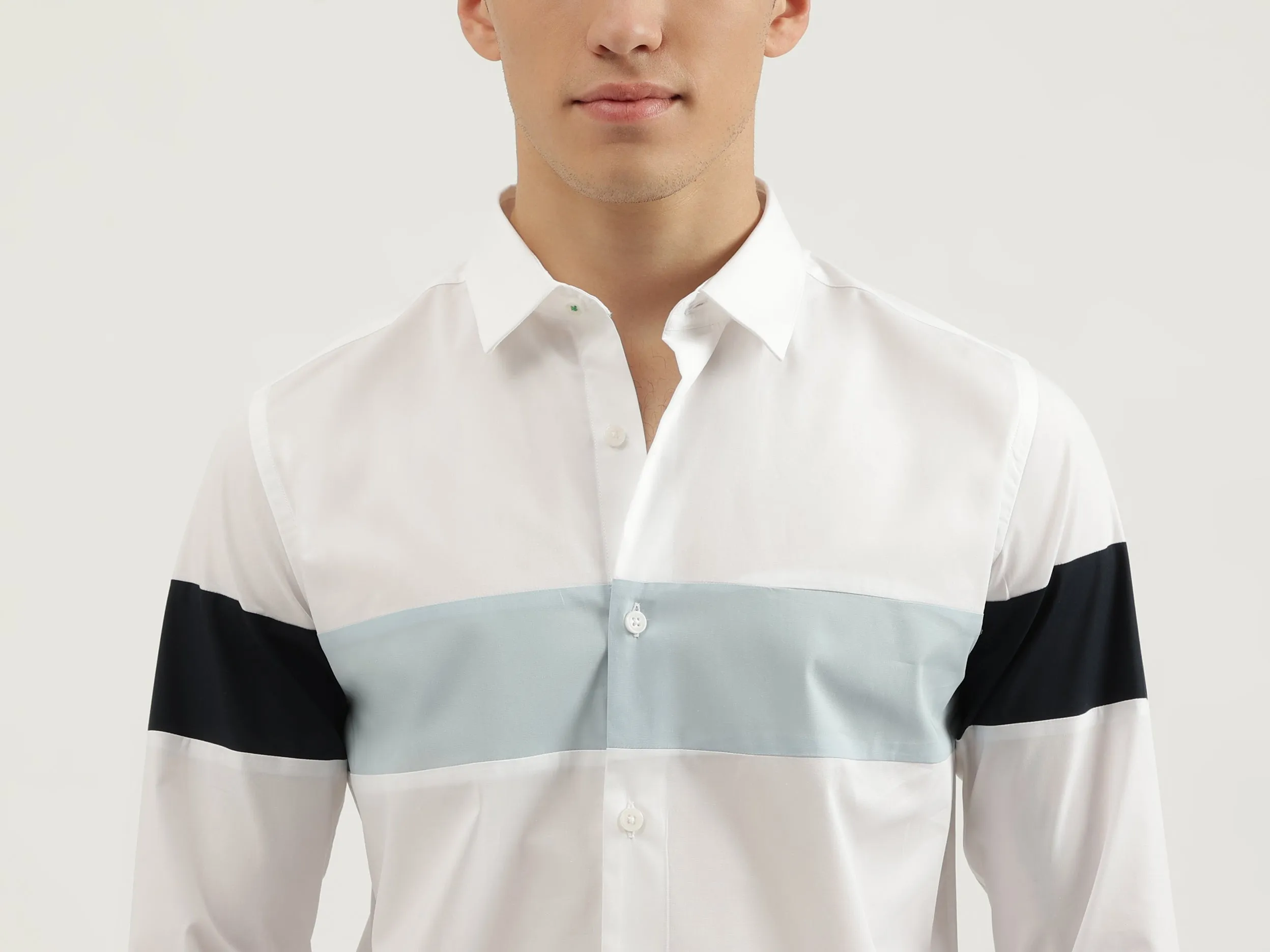 Slim Fit Spread Collar Solid Shirts