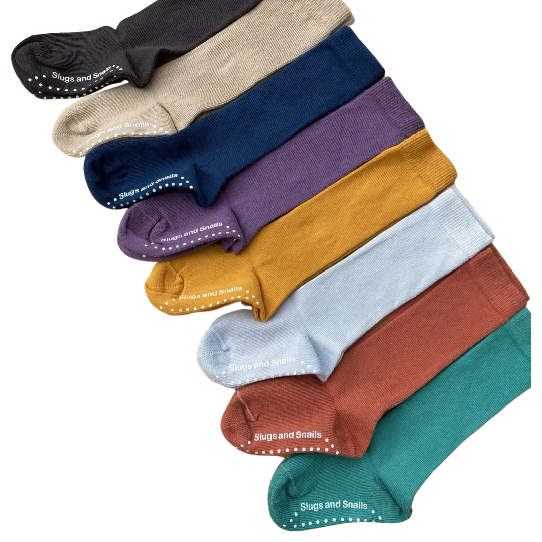 Slugs & Snails - Children's Knee Socks - Block Colour - Earth