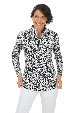 Snow Leopard Cooling UPF50  Mock Neck Top
