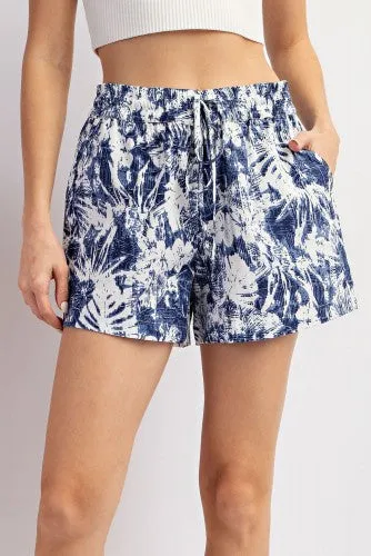 Soft Wash Floral Print Shorts