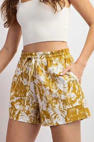 Soft Wash Floral Print Shorts