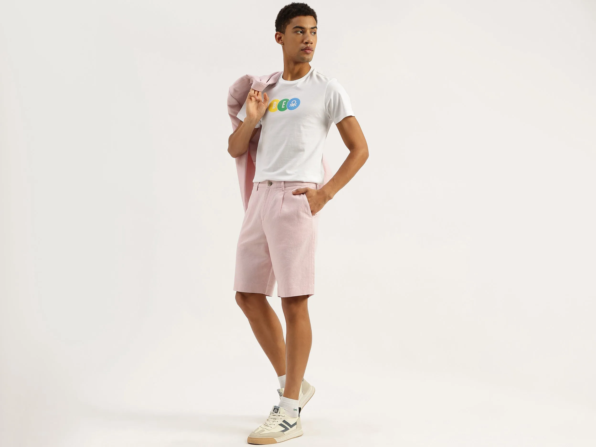 Solid Comfort Fit Bermuda Shorts