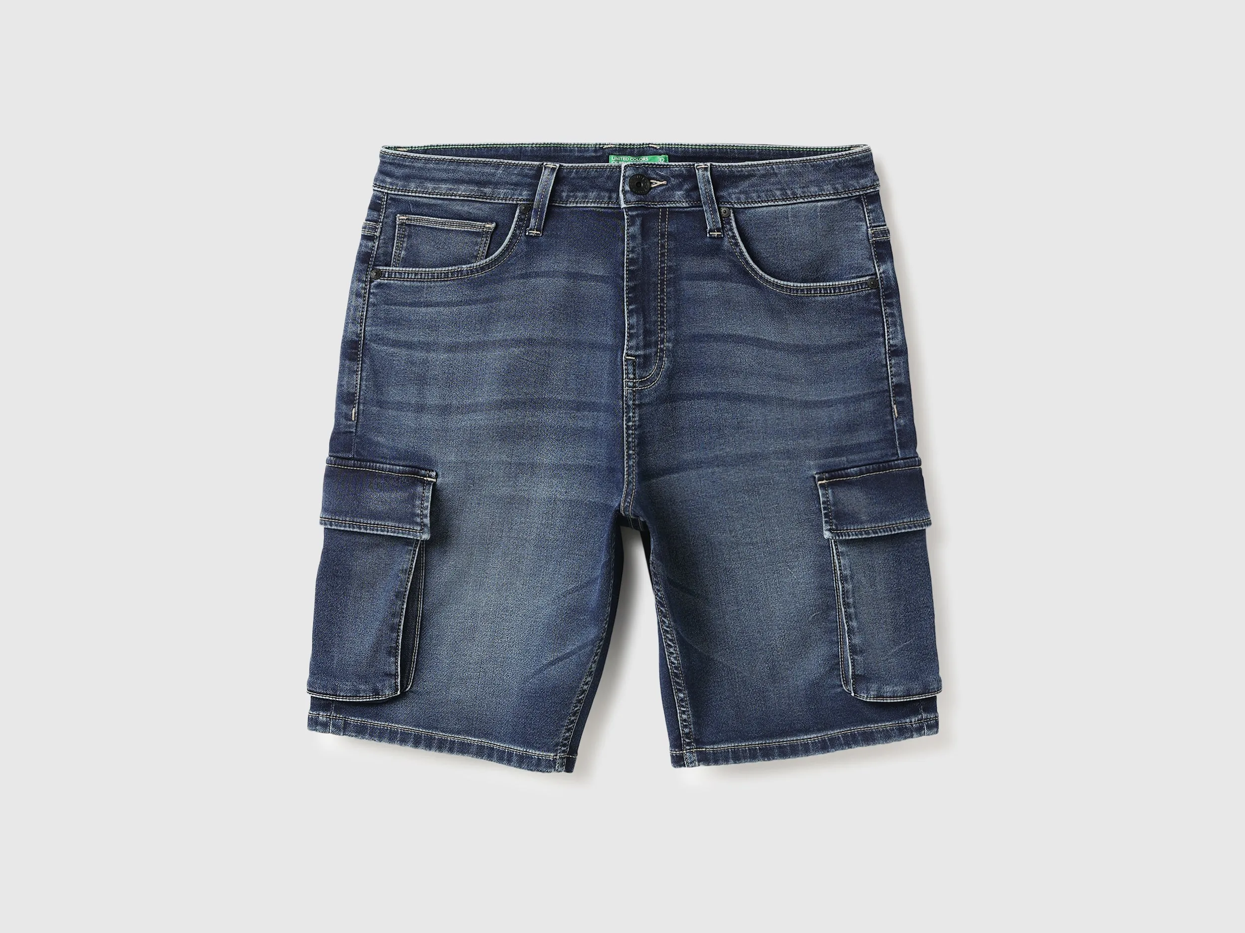 Solid Oversized Fit Denim Shorts