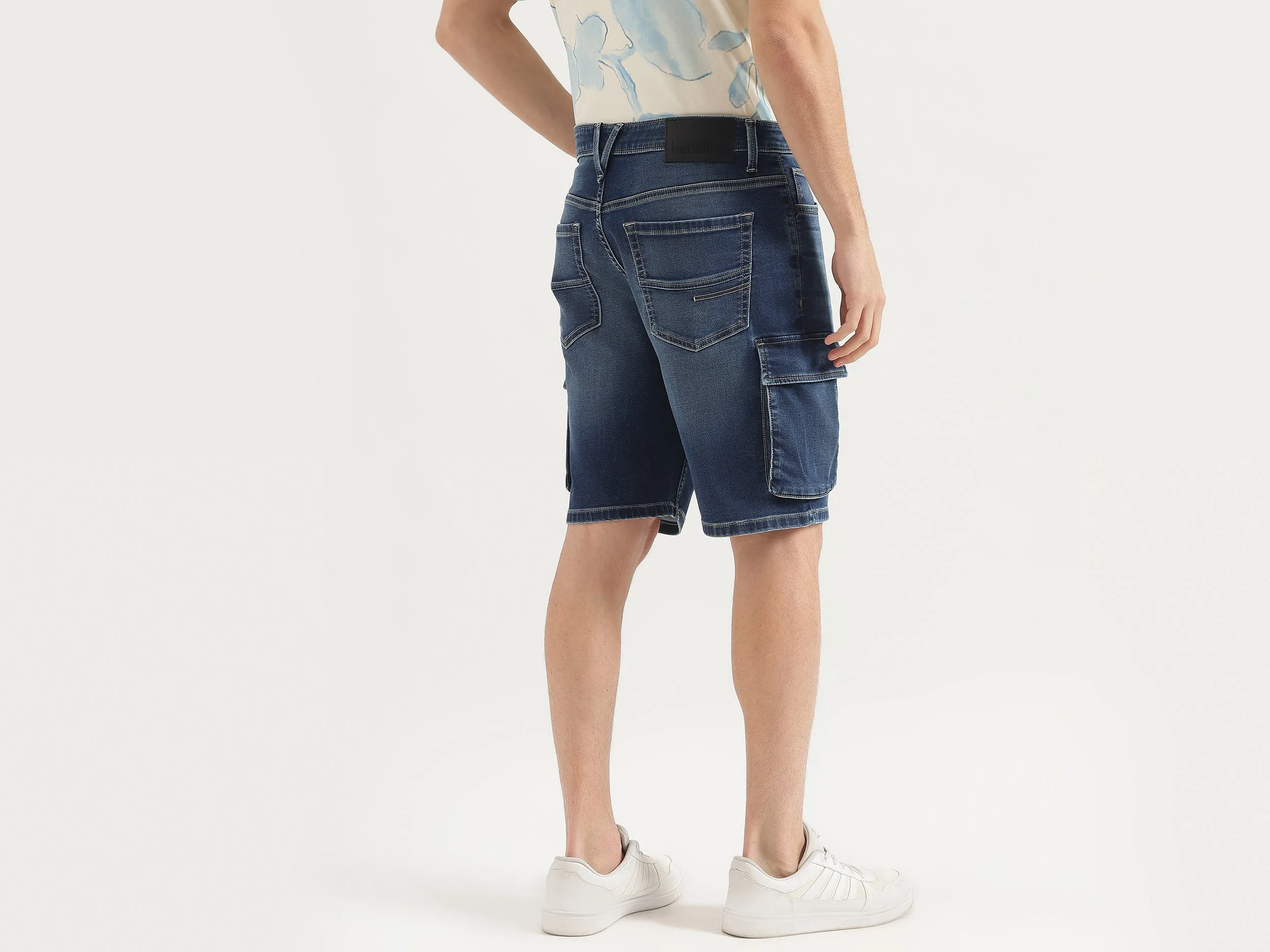 Solid Oversized Fit Denim Shorts