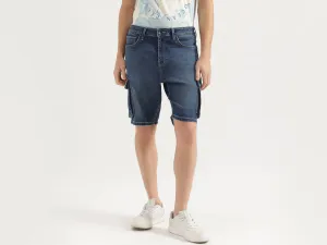 Solid Oversized Fit Denim Shorts