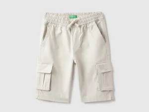 Solid Regular Fit Cargo Shorts