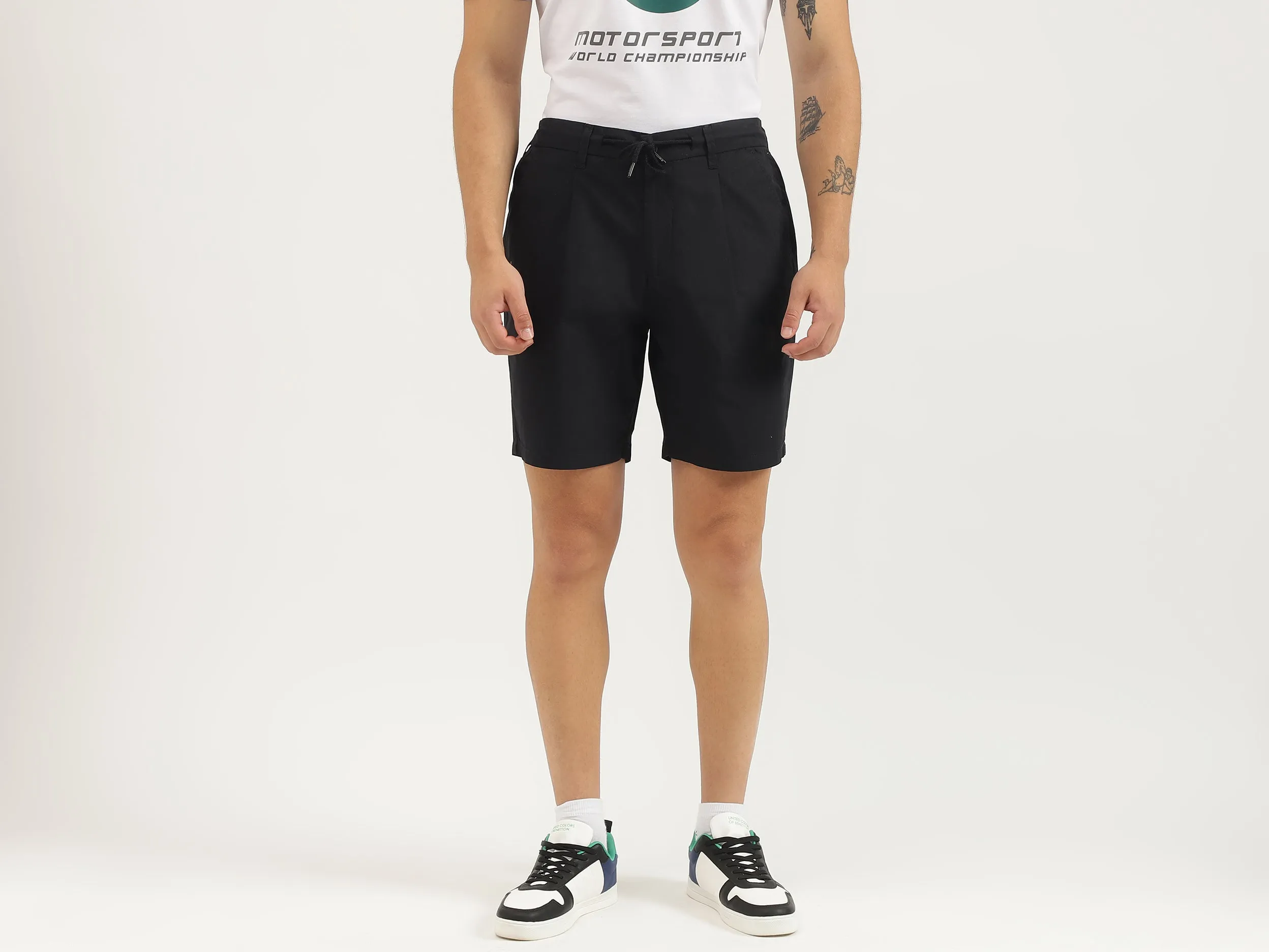 Solid Relaxed Fit Shorts