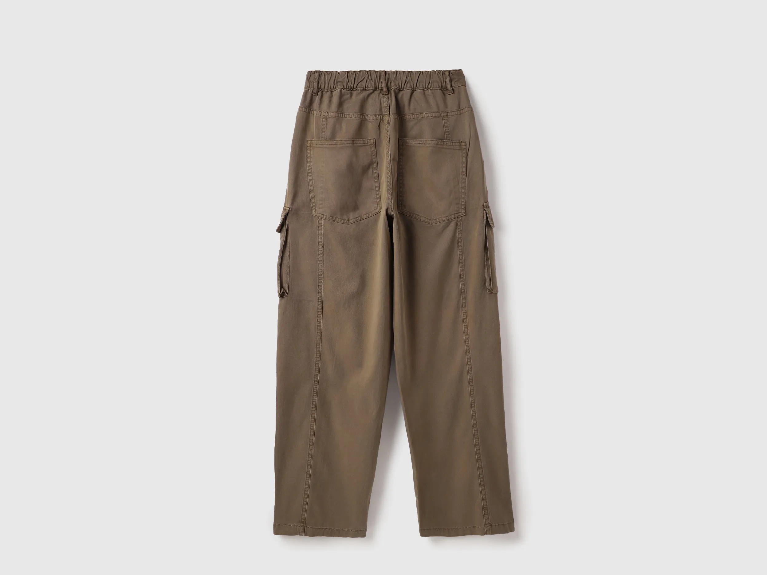 Solid Straight Fit Cargo Pants