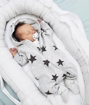 Stars Velvet Hooded Sleepsuit