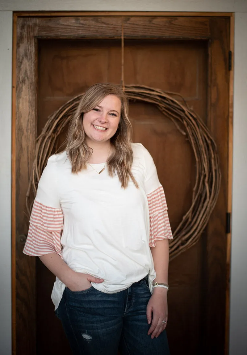 Striped Sleeve Blouse