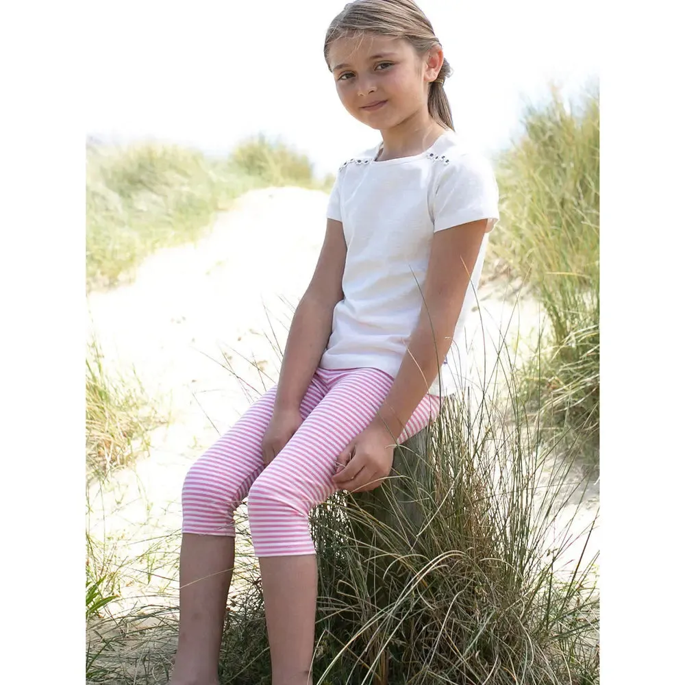 Stripy Pedal Pushers Pink
