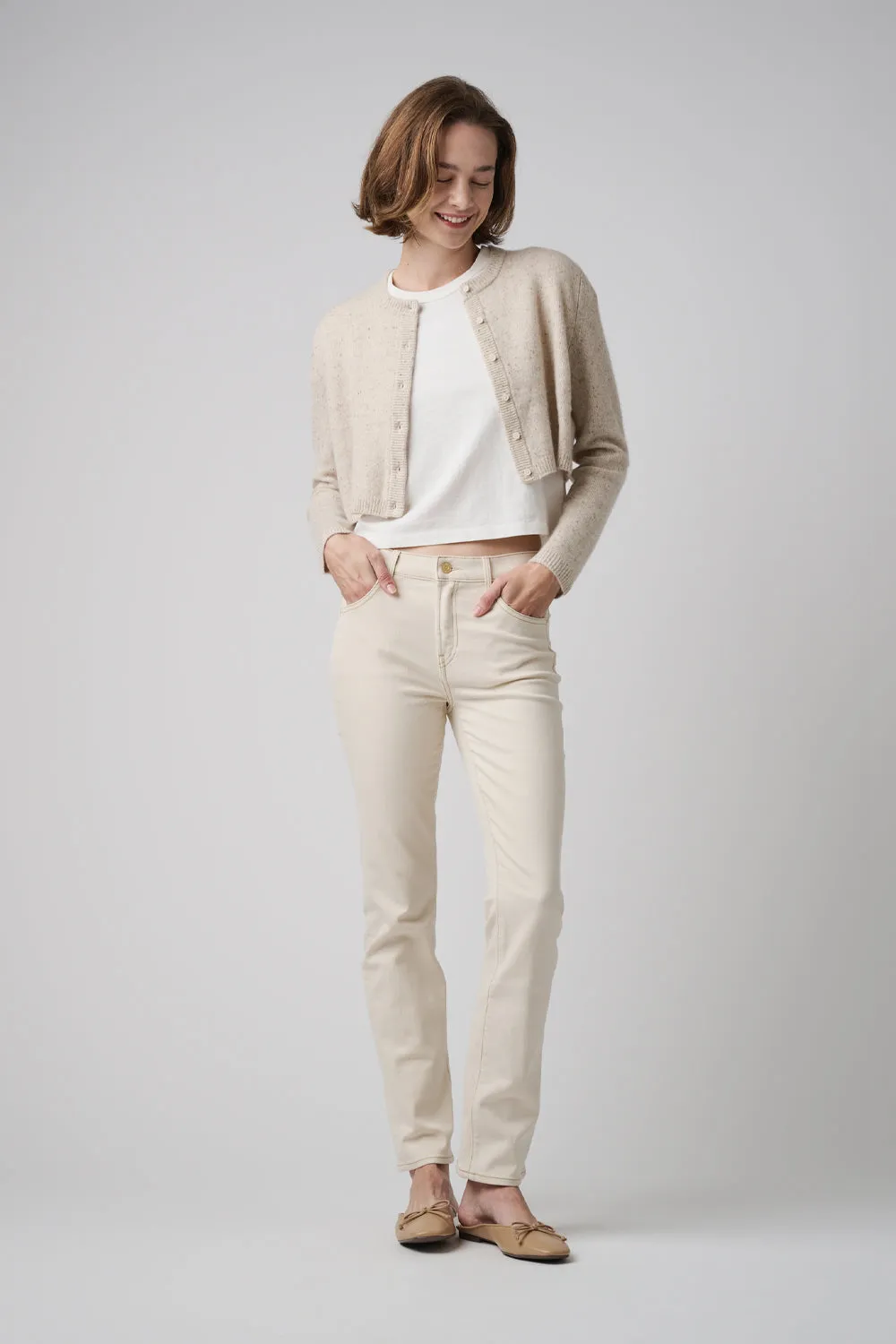 The Melrose Straight Denim  |  White Sand
