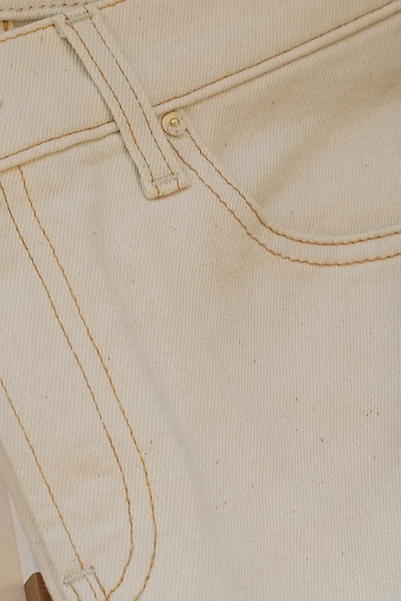 The Melrose Straight Denim  |  White Sand