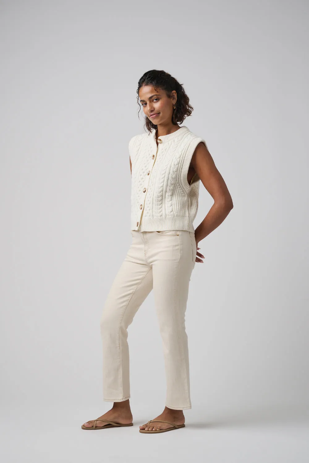 The Melrose Straight Denim  |  White Sand