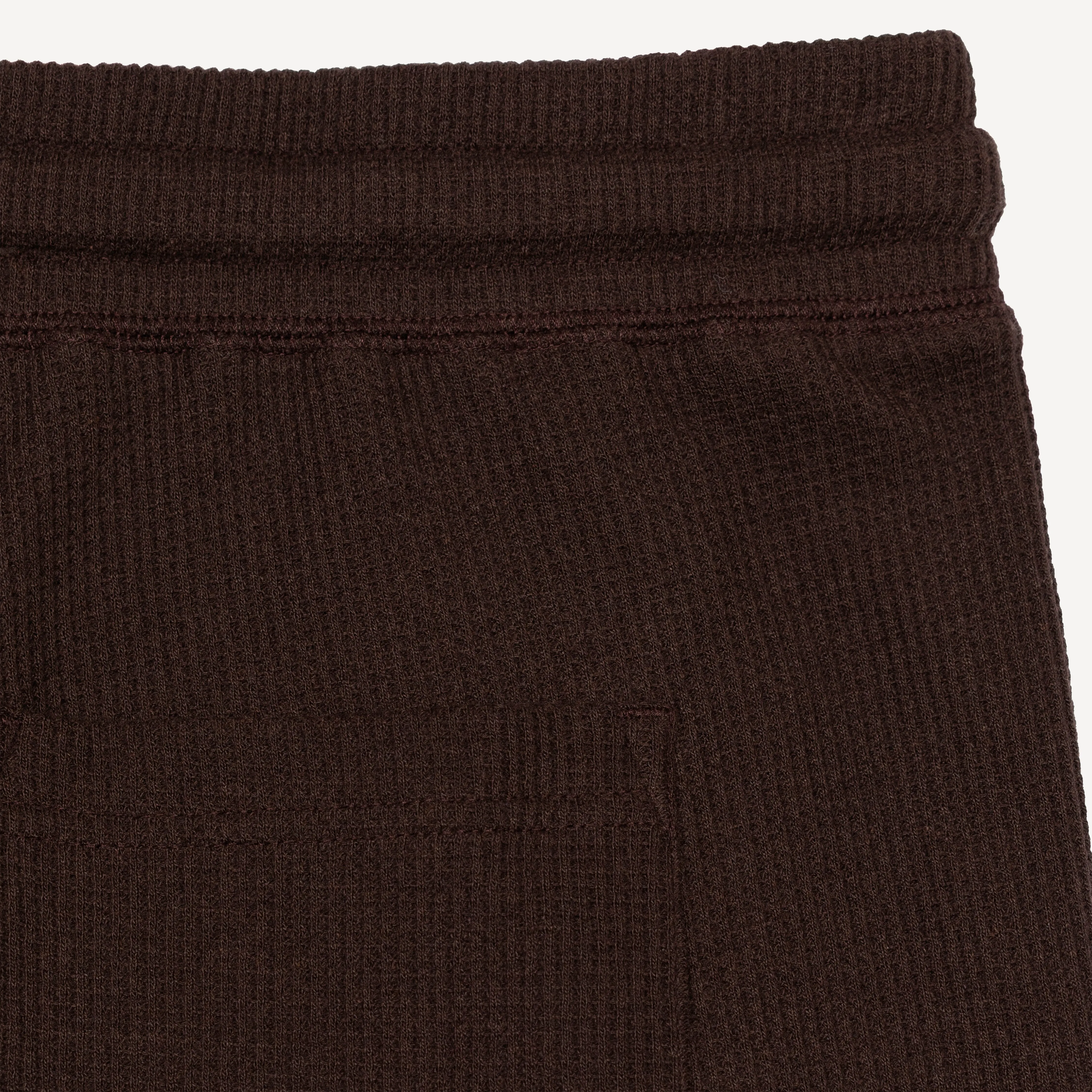 Thermal Waffle Knit Tee & Shorts Set - Hot Fudge