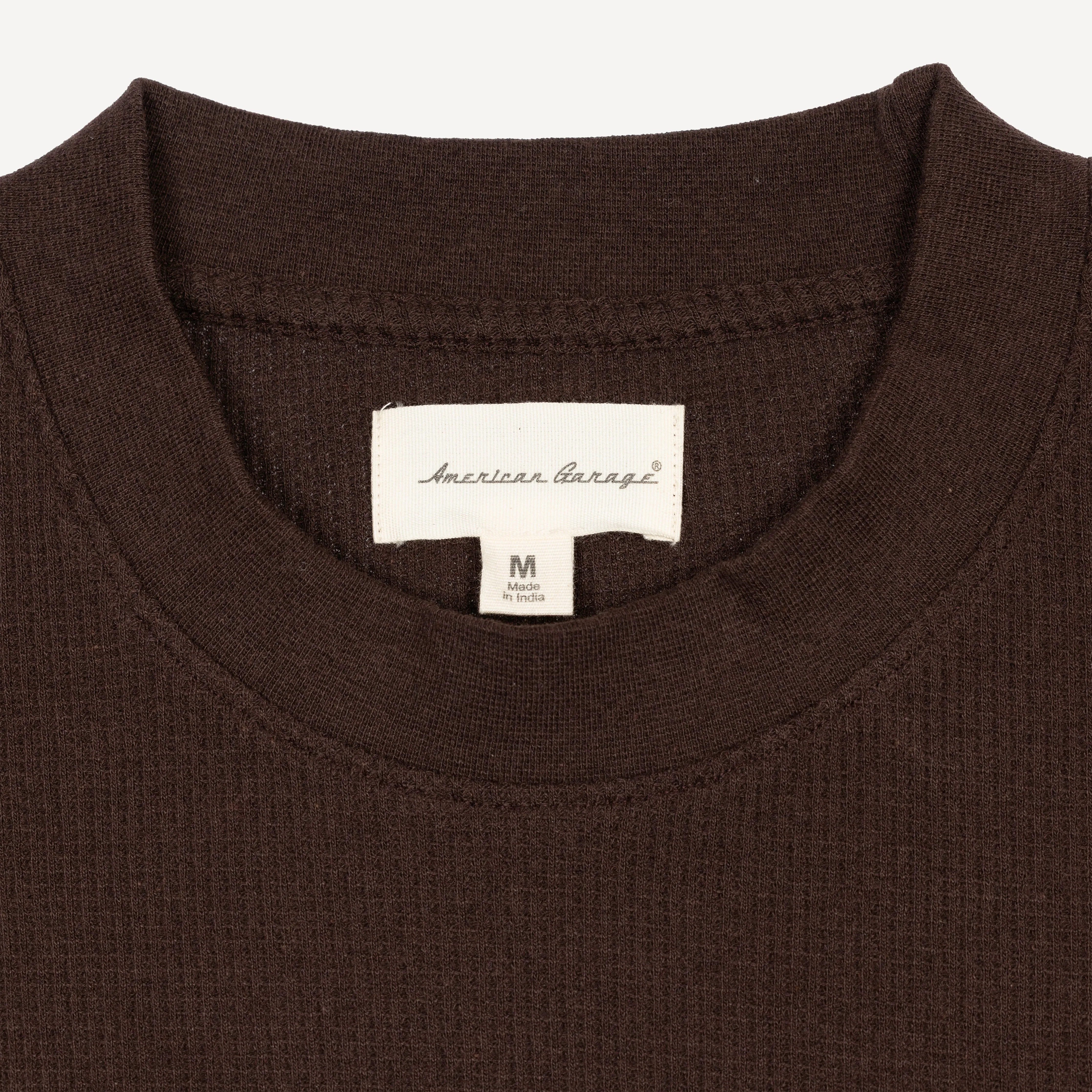 Thermal Waffle Knit Tee & Shorts Set - Hot Fudge