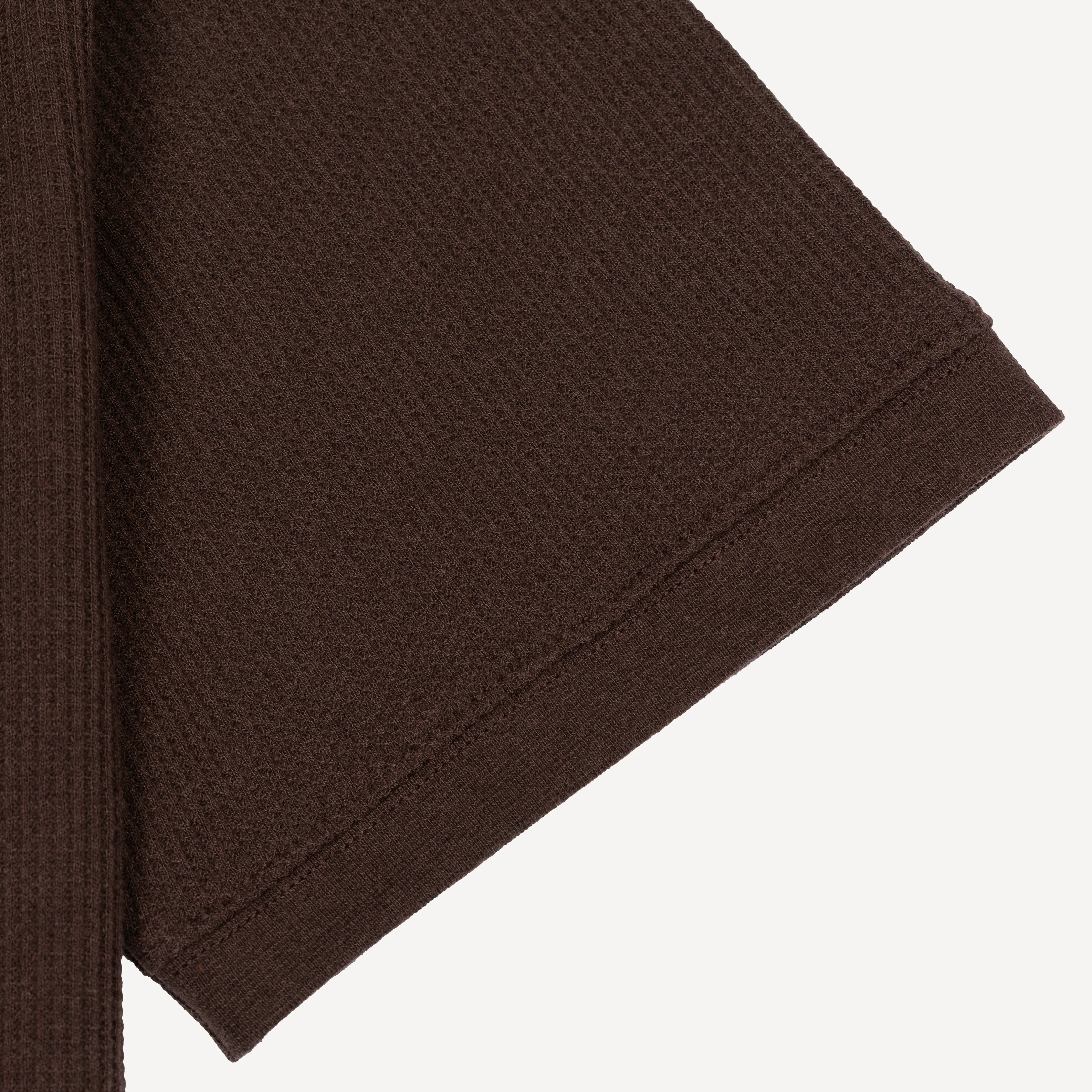 Thermal Waffle Knit Tee & Shorts Set - Hot Fudge