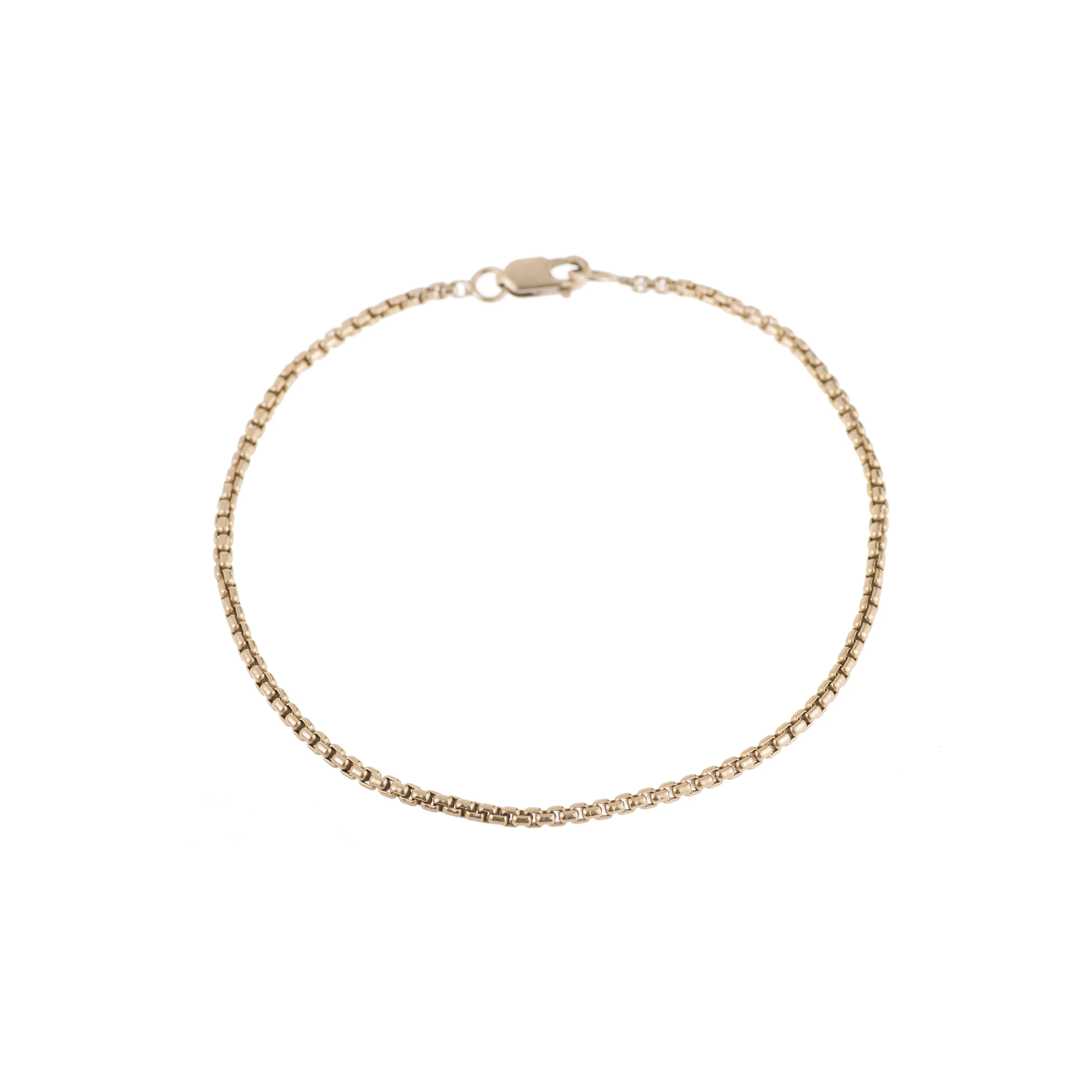 Thin Box Chain Bracelet - 14K Gold Filled
