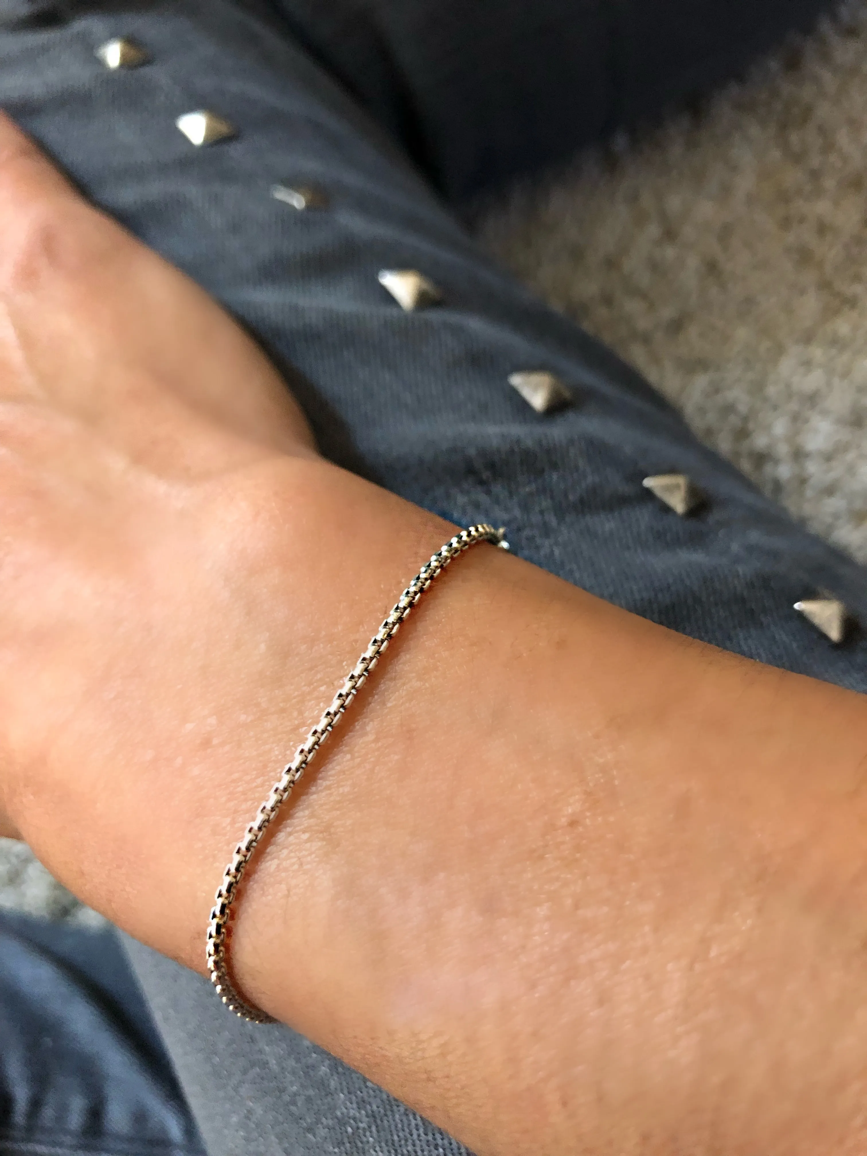 Thin Box Chain Bracelet - 14K Gold Filled