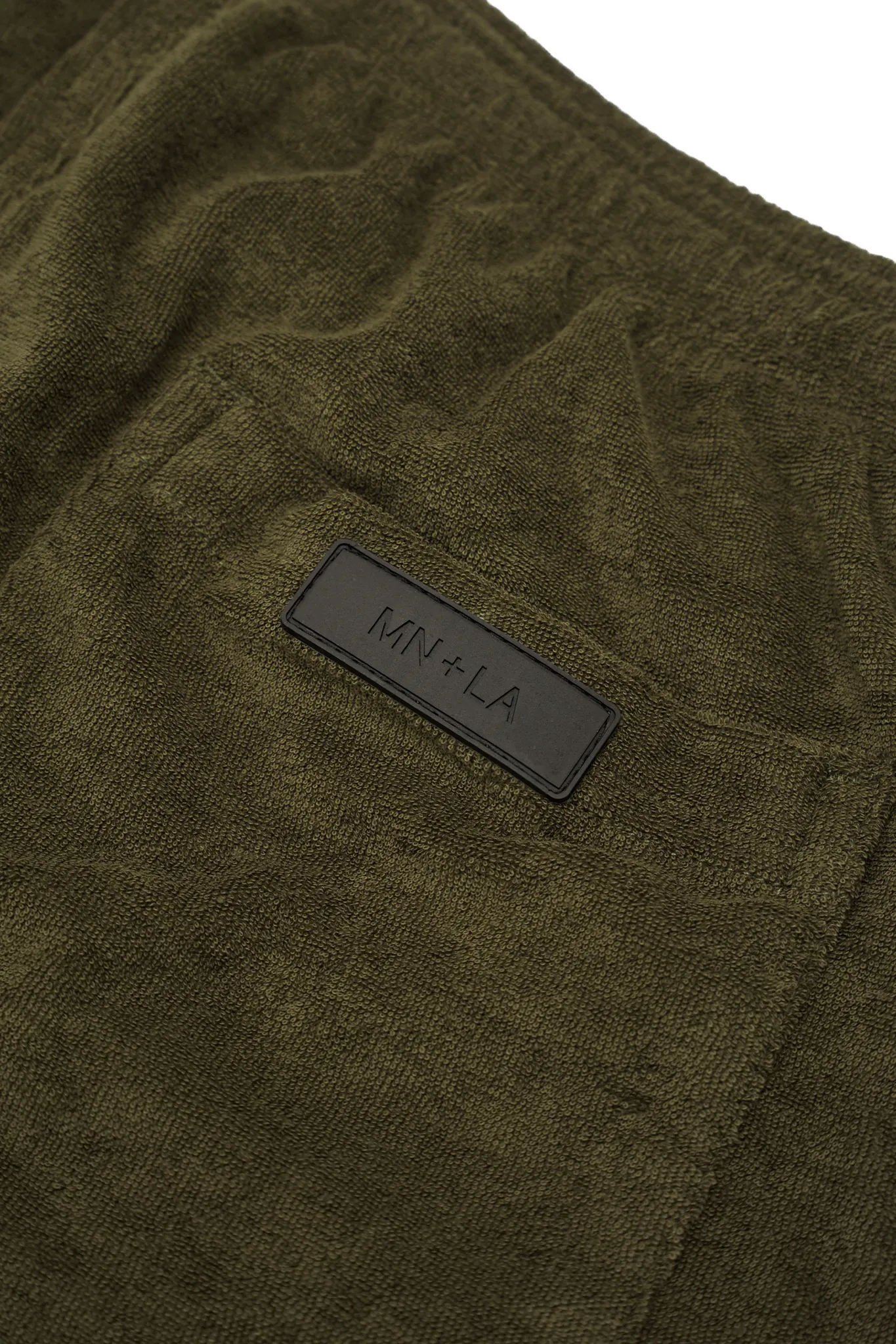 TOWEL TERRY HOUSE SHORTS IN OLIVE