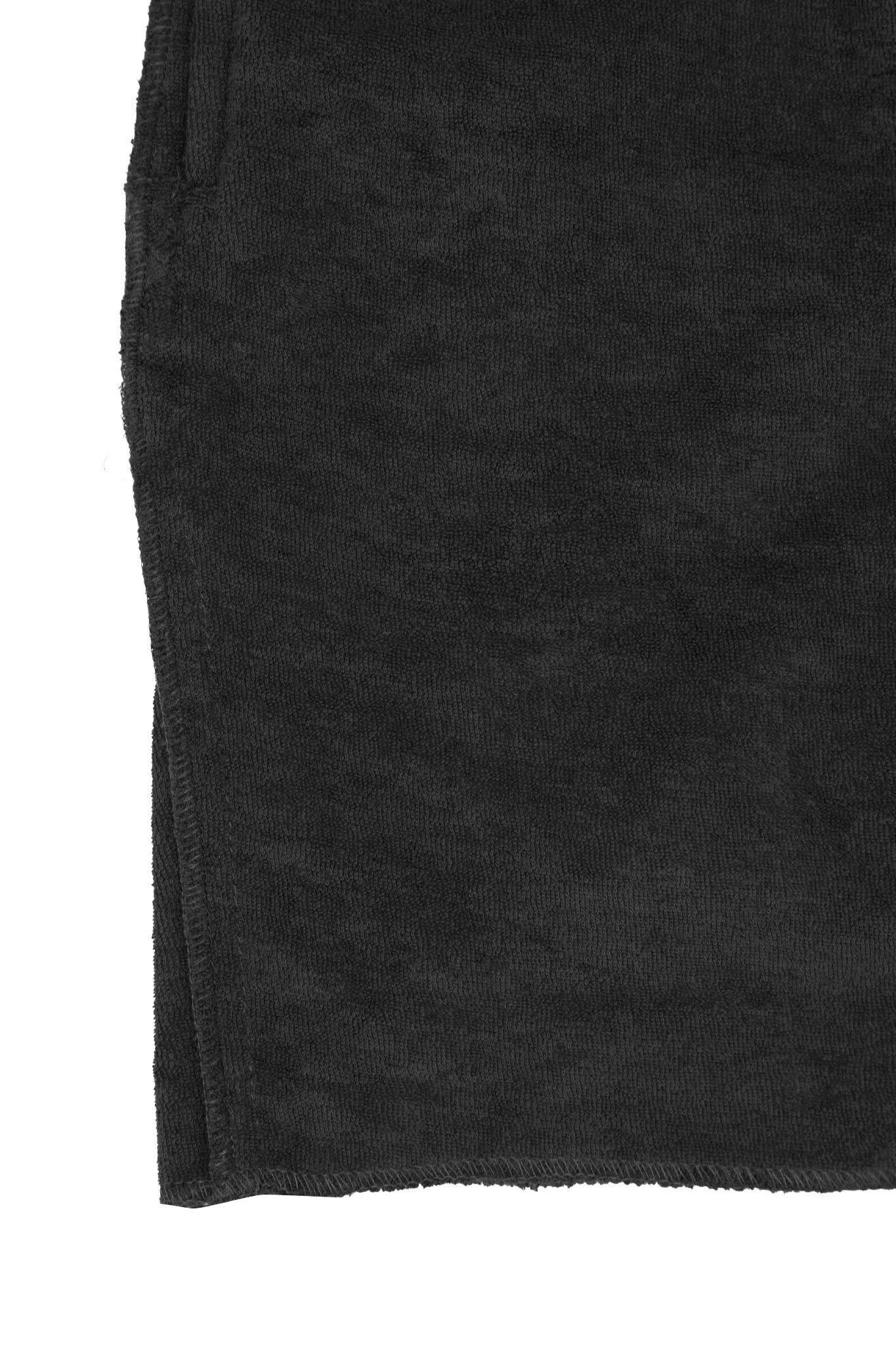 TOWEL TERRY RAW HEM SWEATSHORTS IN CHARCOAL GREY