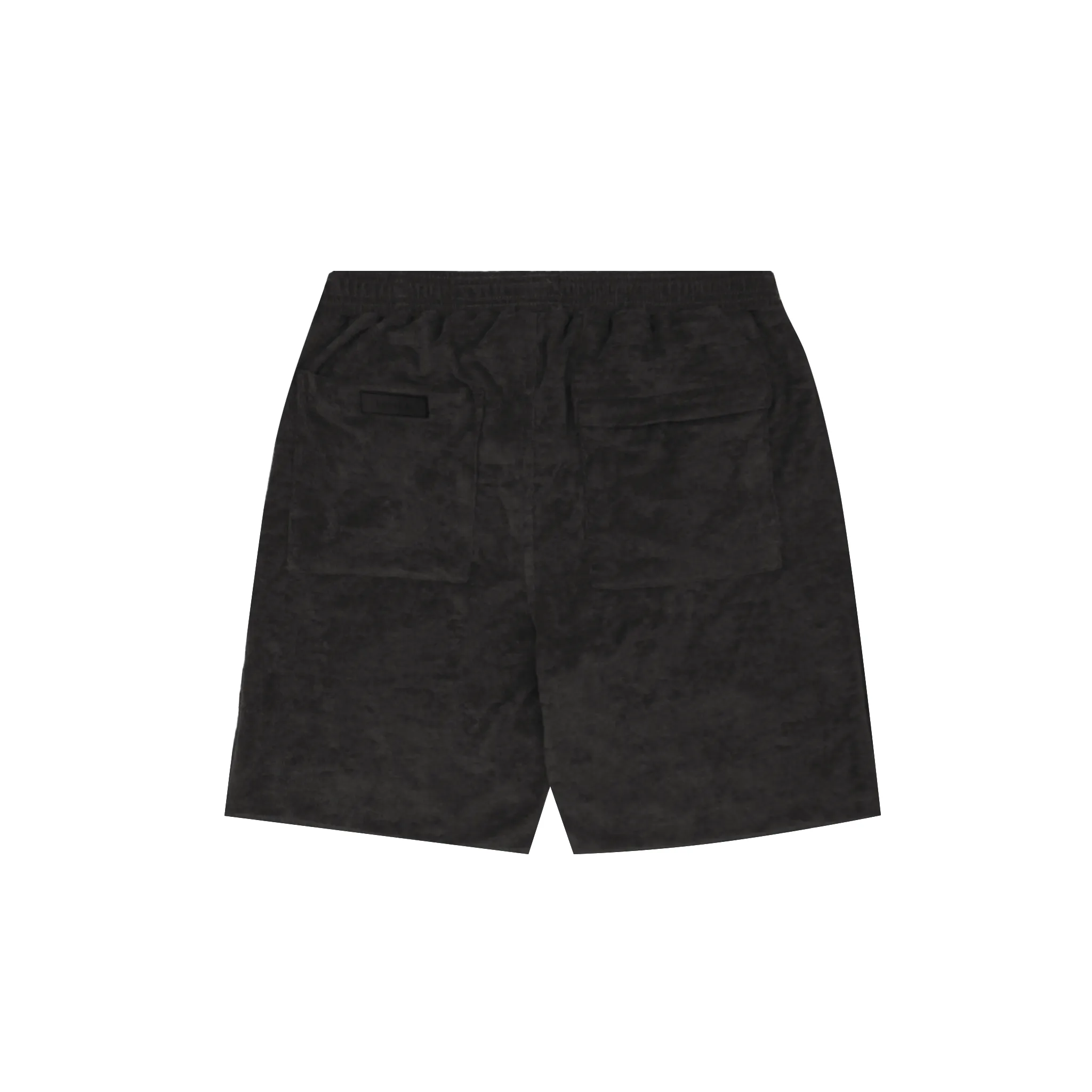 TOWEL TERRY RAW HEM SWEATSHORTS IN CHARCOAL GREY
