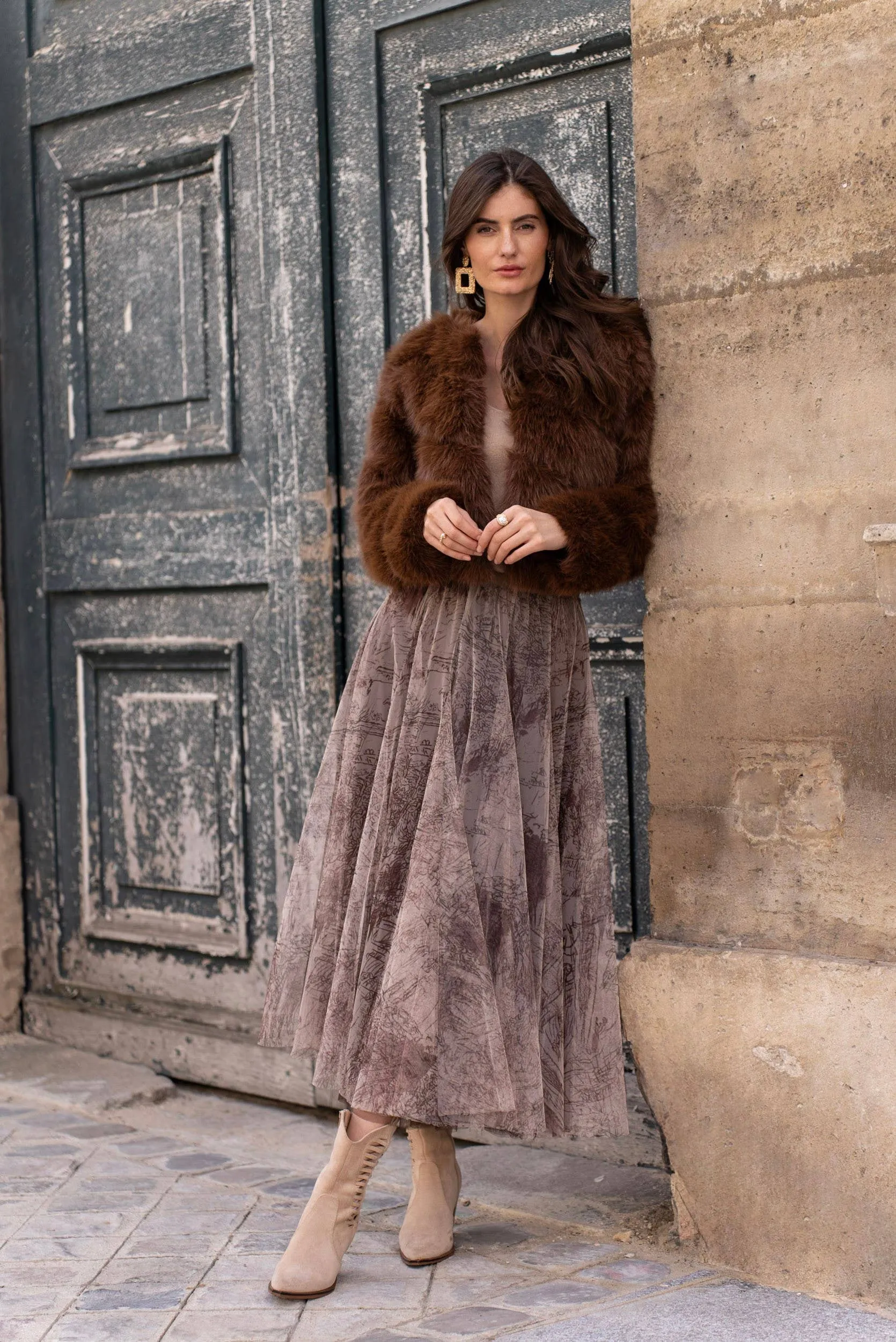Tulle toile de Jouy Skirt