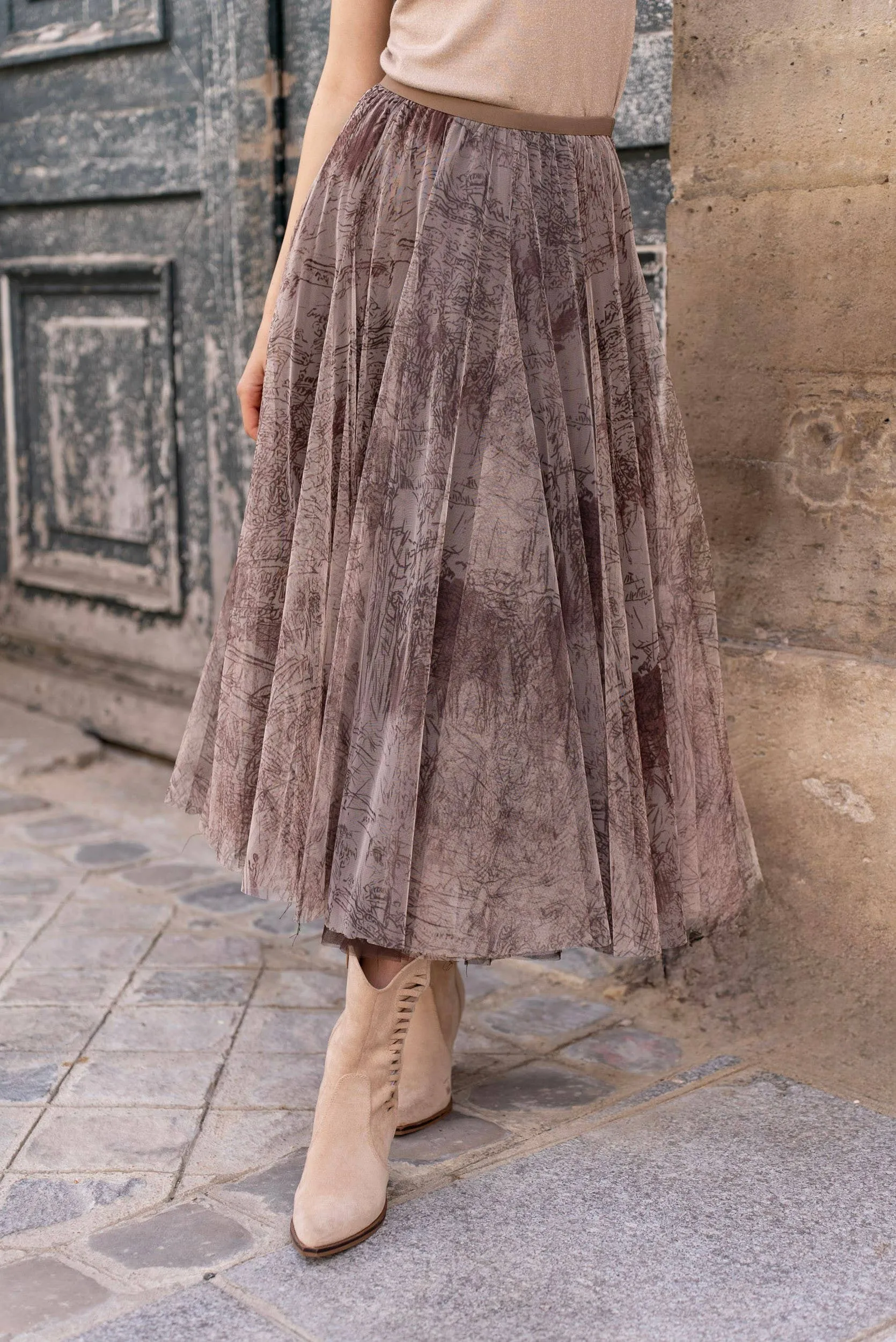 Tulle toile de Jouy Skirt