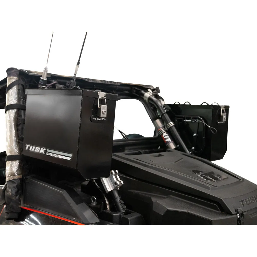 Tusk UTV Quick Release Cargo System - Cage Mounted Medium Box Left & Right Pair Black