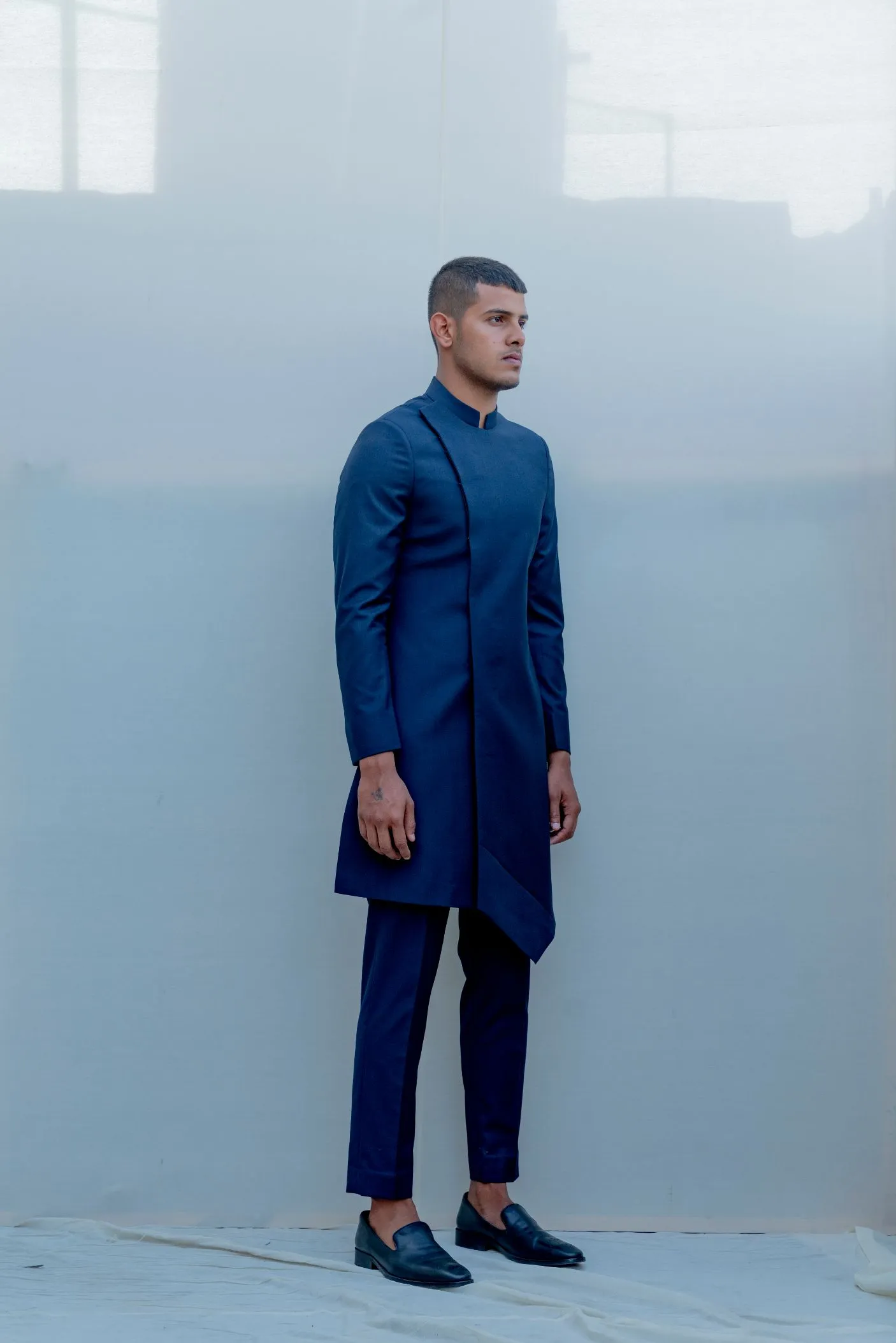 Ultramarine - Dark Blue Indo Western Jacket Set