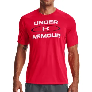 Under Armour Tech 2.0 Wordmark Graphic Short Sleeve Mens Training Top - Red