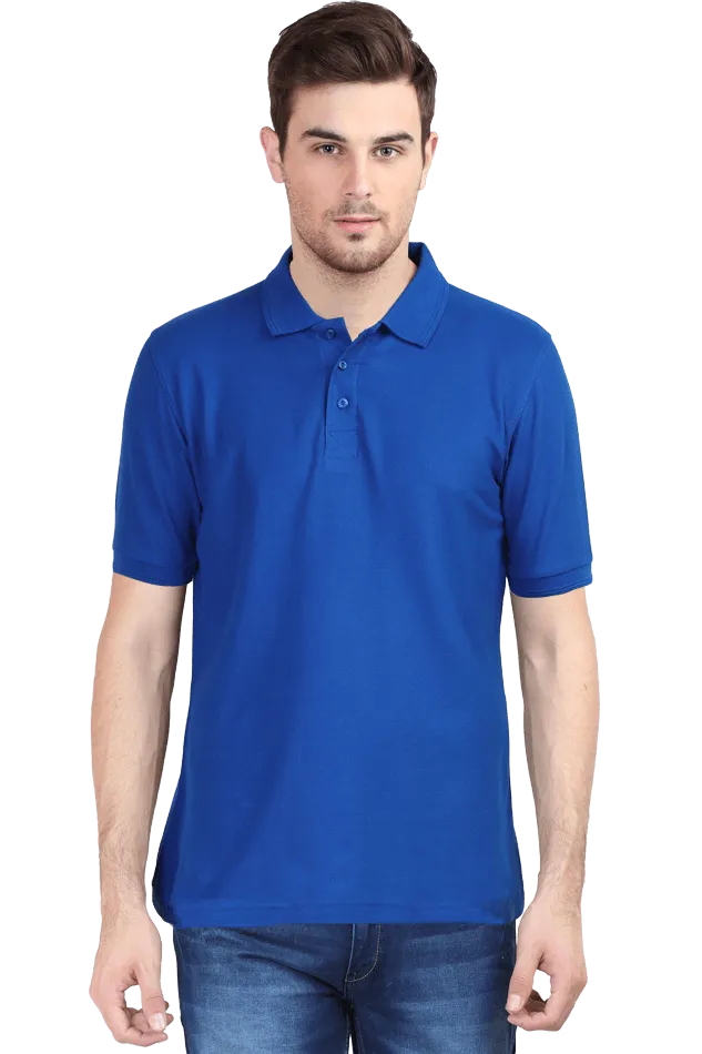 Unisex Petrol Blue Cotton Polo T-Shirt