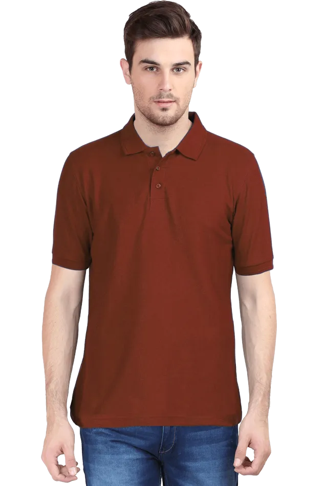 Unisex Petrol Blue Cotton Polo T-Shirt