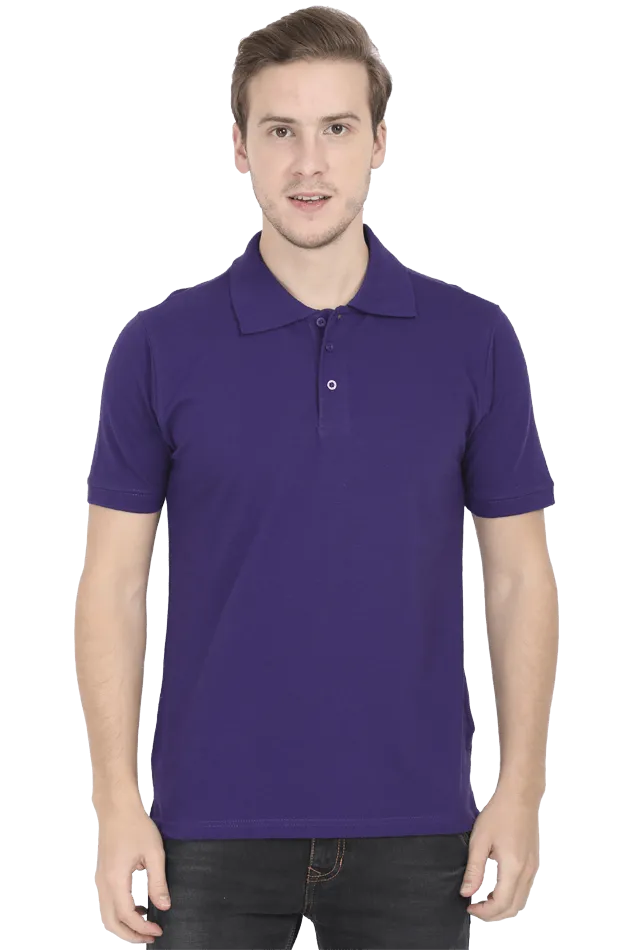 Unisex Petrol Blue Cotton Polo T-Shirt