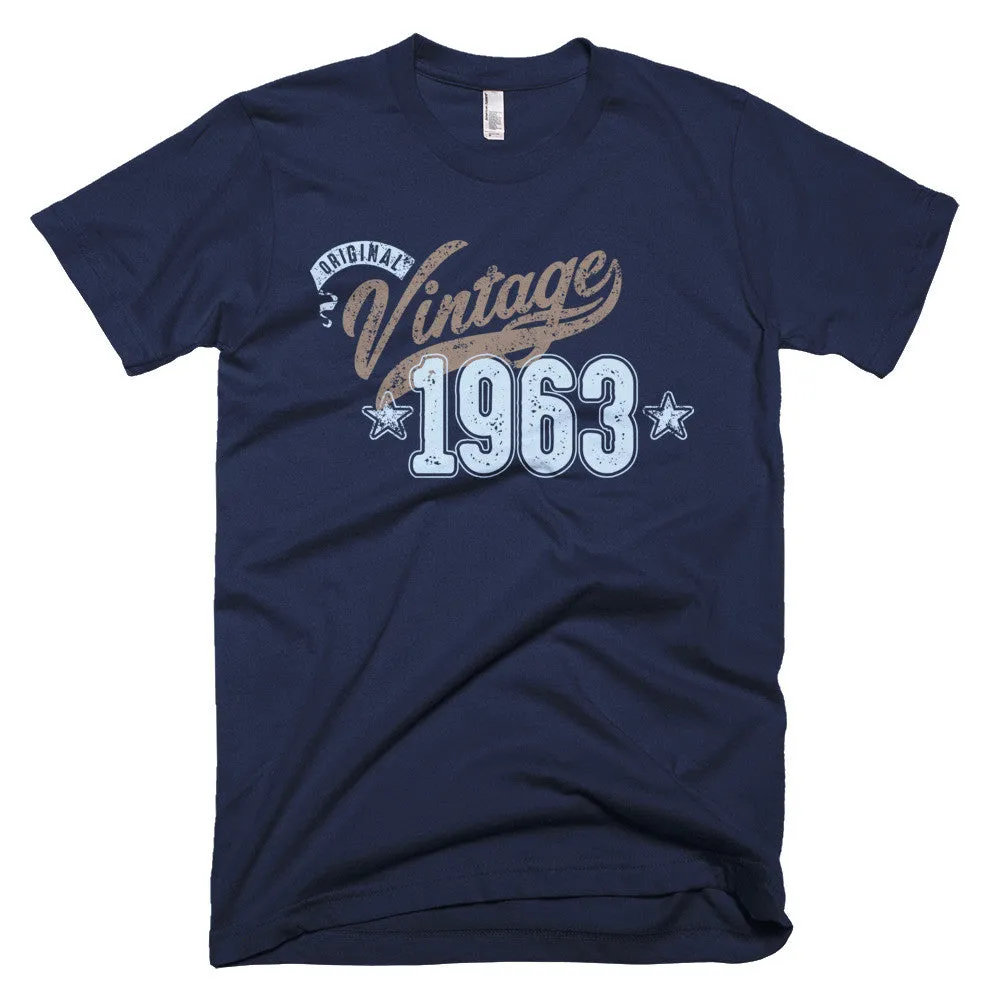 Unisex Year of Birth, 1963, "Vintage" Typographic T-Shirt