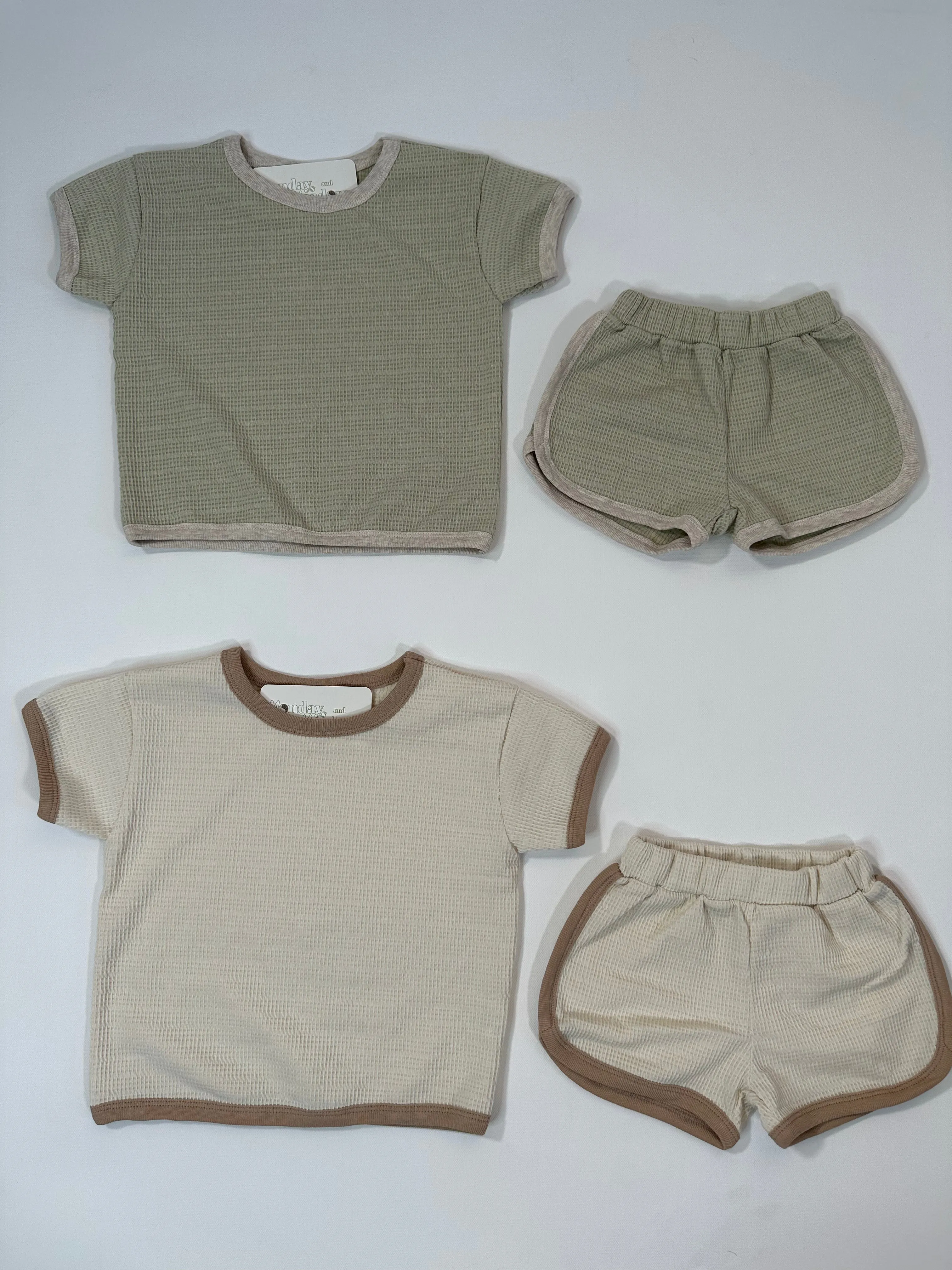 Waffle Tee and Shorts Set