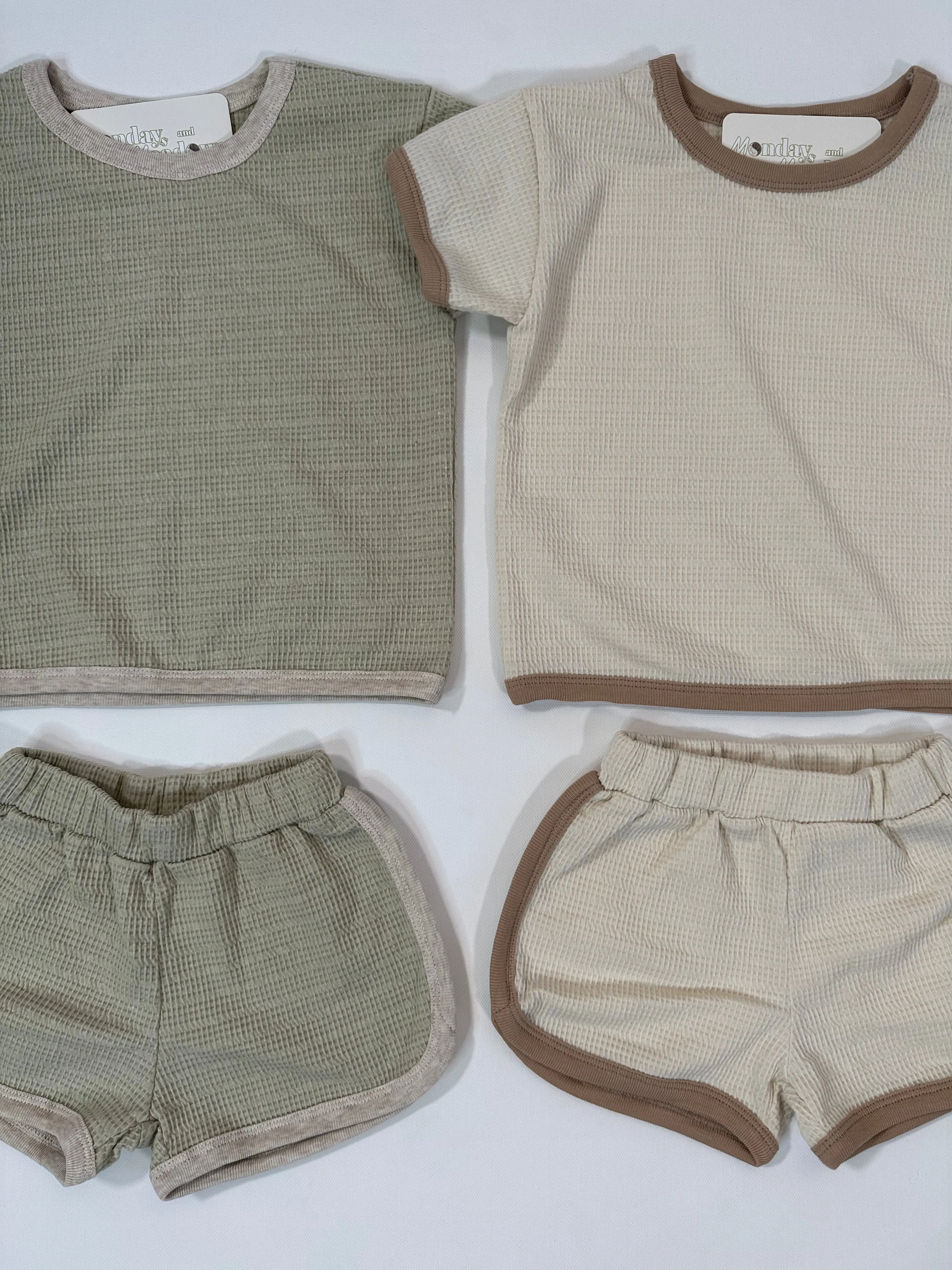 Waffle Tee and Shorts Set