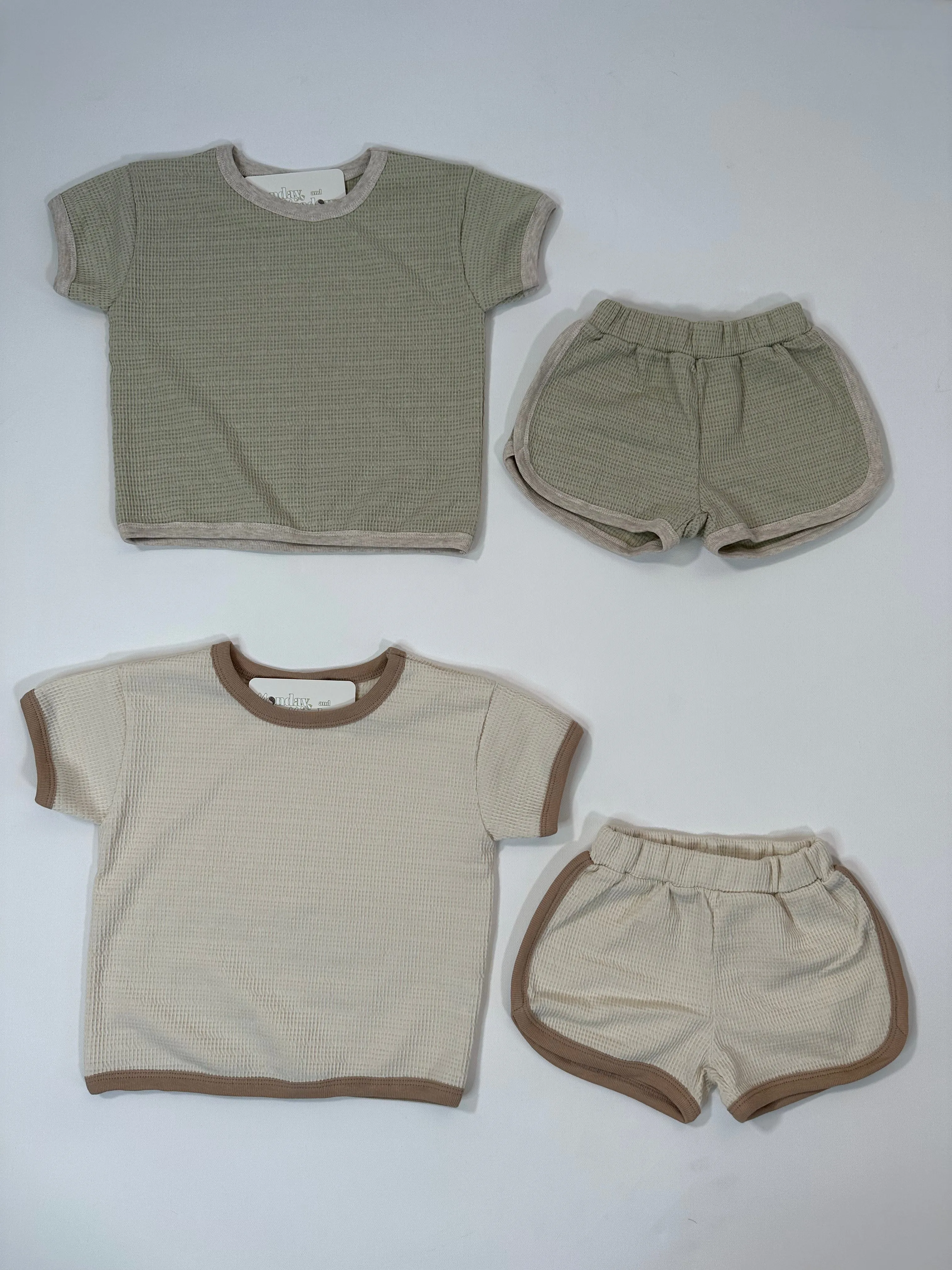 Waffle Tee and Shorts Set