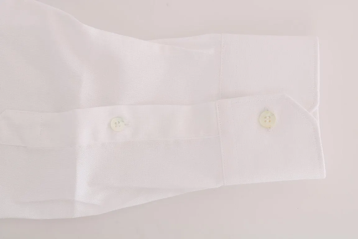 White Cotton Slim Fit Dress Shirt