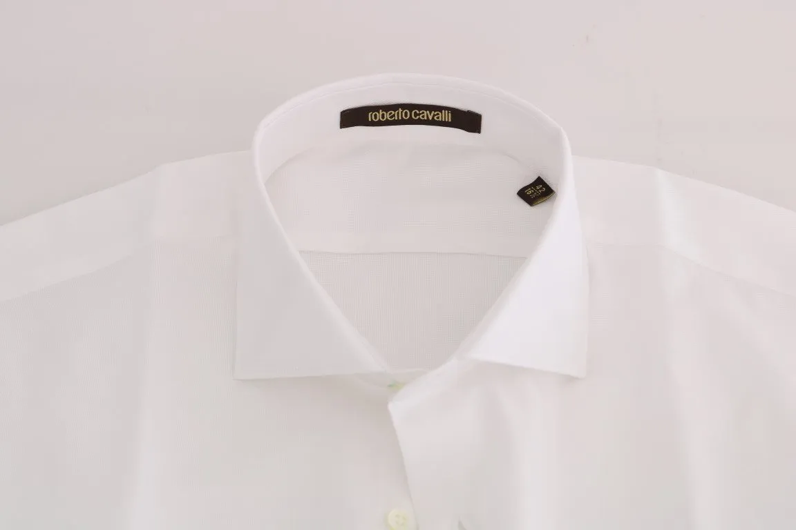 White Cotton Slim Fit Dress Shirt