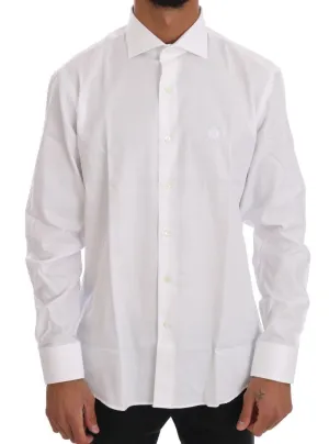White Cotton Slim Fit Dress Shirt