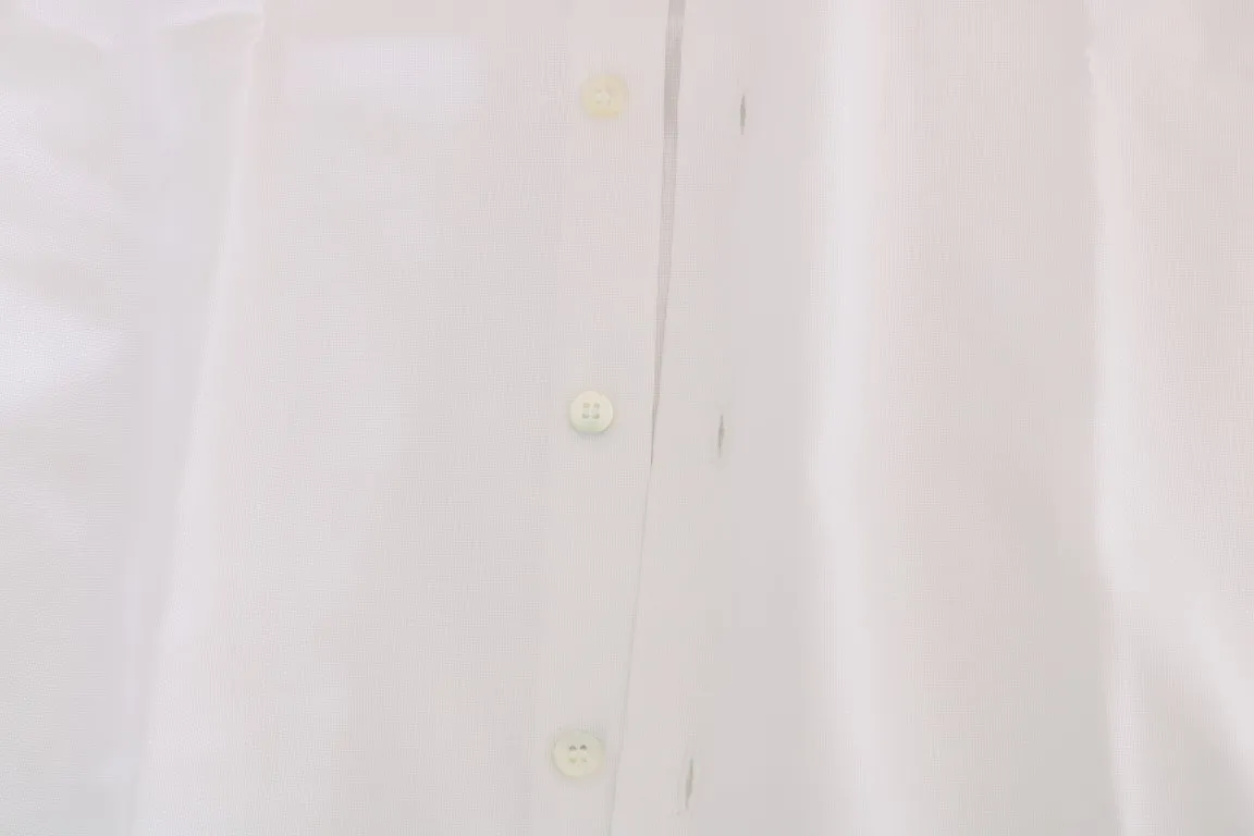 White Cotton Slim Fit Dress Shirt
