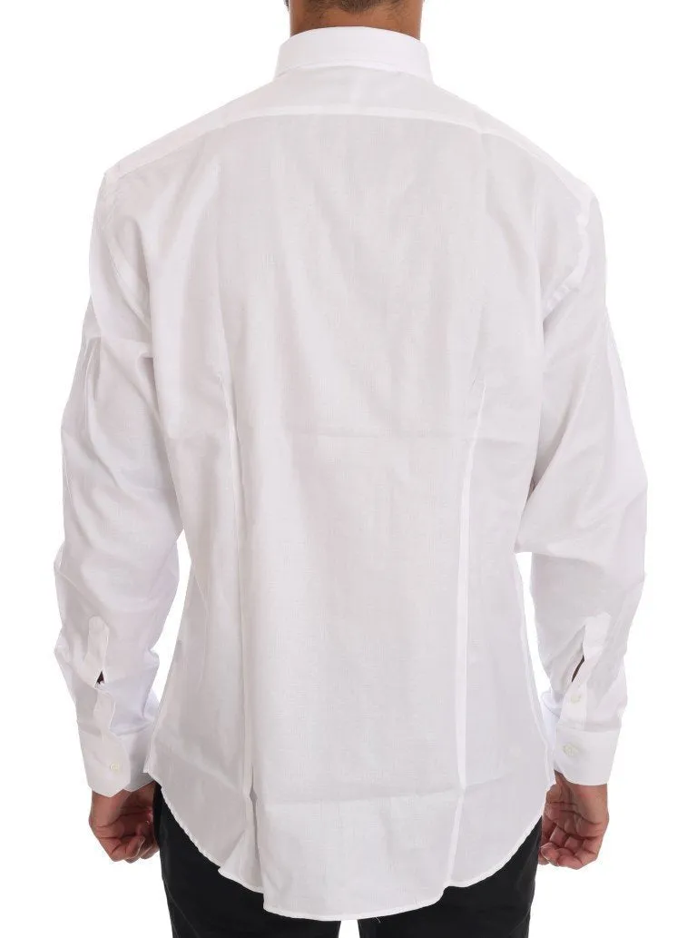 White Cotton Slim Fit Dress Shirt