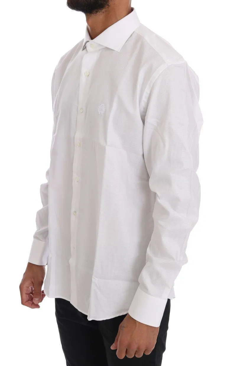White Cotton Slim Fit Dress Shirt