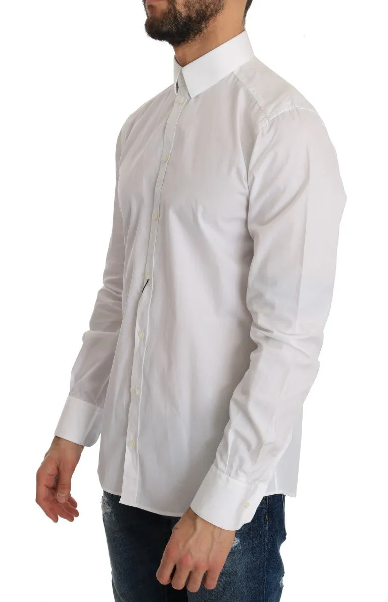 White Cotton Slim Fit Shirt
